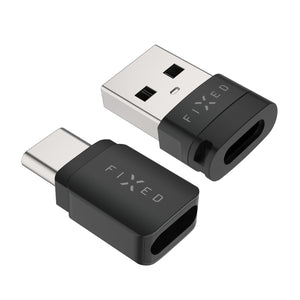 Hliníkový USB-C/C a USB-C/U Data blocker 2in1 FIXED, čierny