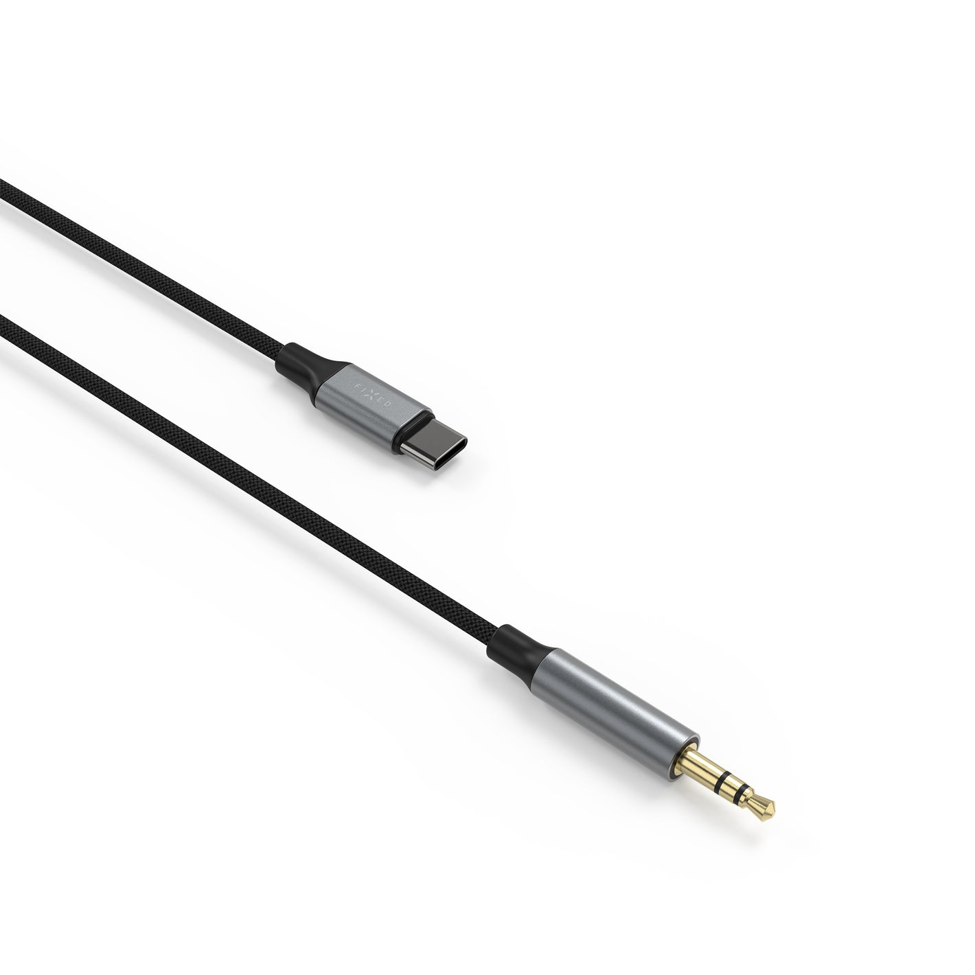 Audio kabel FIXED Link USB-C na 3,5mm jack, 1.5m, space gray
