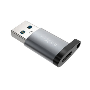 Redukcia z hliníka FIXED Link USB-C na USB-A, sivá