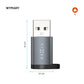 Aluminiowy reduktor FIXED Link USB-C na USB-A, szary
