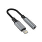 Redukce z hliníku FIXED Link Lightning na 3,5mm jack, space gray
