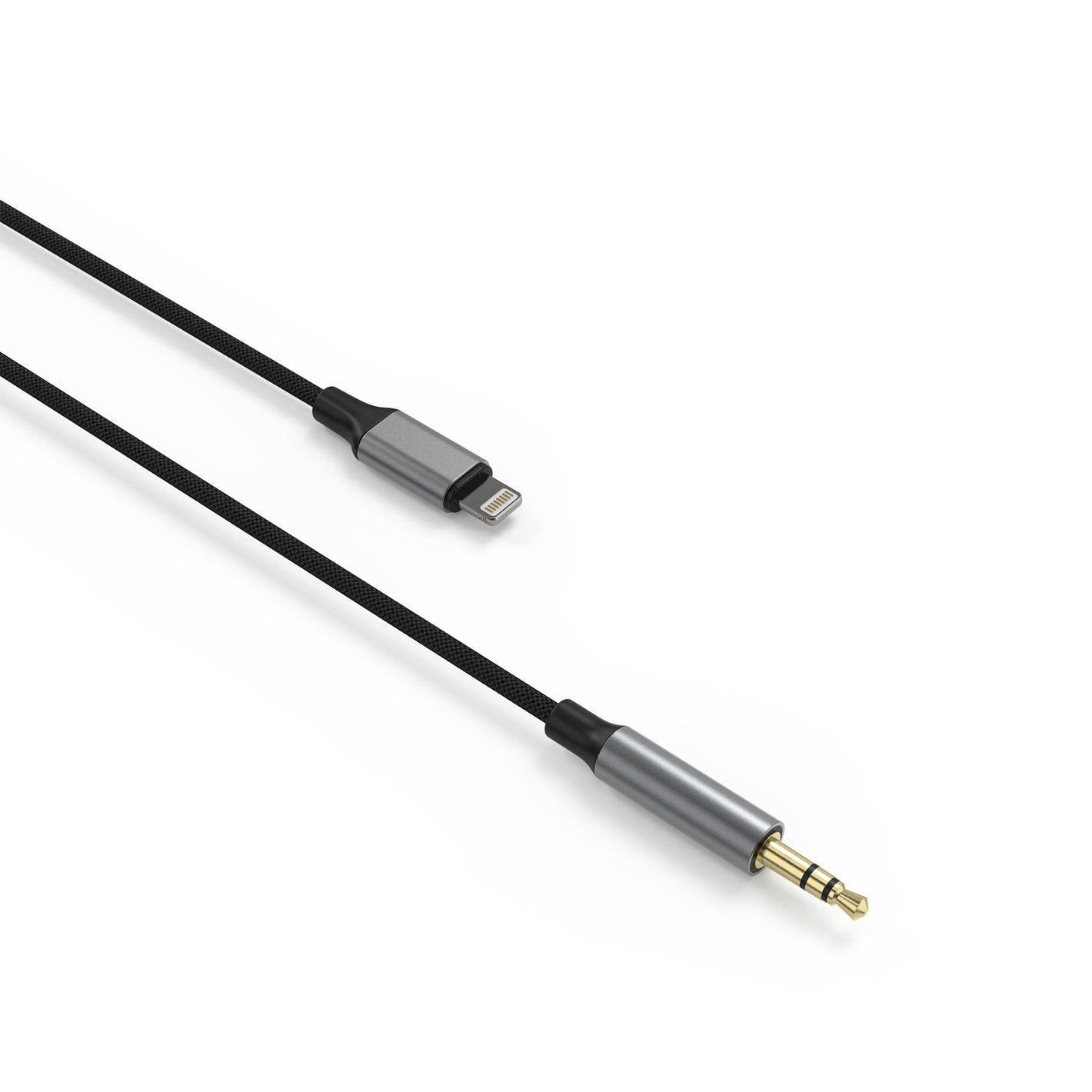 Audio kabel FIXED Link Lightning na 3,5mm jack, 1.5m, space gray