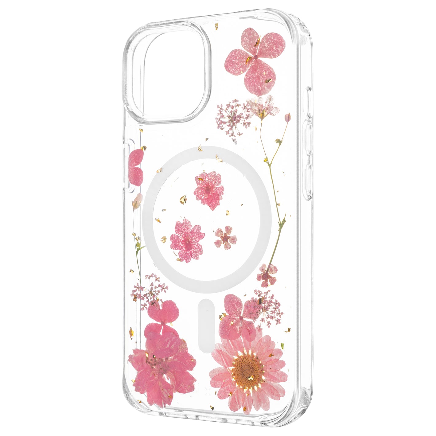Zadní kryt FIXED MagBloom s podporou MagSafe pro Apple iPhone 15, Pink Blossom