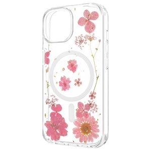 Zadní kryt FIXED MagBloom s podporou MagSafe pro Apple iPhone 15, Pink Blossom