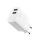 FIXED Dual USB Reise-Ladegerät 17W + USB/USB-C Kabel, weiß