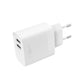 FIXED Dual USB Travel Charger 17W + USB/Lightning Cable, white