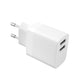 FIXED Dual USB Travel Charger 17W + USB/Lightning Cable, white