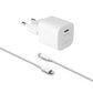 FIXED Mini 20W USB-C Netzladegerät mit USB-C-/Lightning-Kabel, weiß