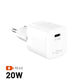 FIXED Mini-Wandladegerät mit USB-C-Ausgang und PD-Unterstützung, 20 W, weiß