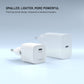 FIXED Mini-Reise-Ladegerät 20W + USB-C/USB-C Kabel, weiß