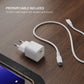 FIXED Mini-Reise-Ladegerät 20W + USB-C/USB-C Kabel, weiß