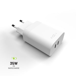 FIXED Dual USB-C Travel Charger 35W, weiß