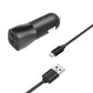 Set autonabíjačky FIXED s 2xUSB výstupom a USB/micro USB kábla, 1 meter, 15W Smart Rapid Charge, čierna
