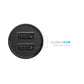 Set autonabíječky FIXED s 2xUSB výstupem a USB/micro USB kabelu, 1 metr, 15W Smart Rapid Charge, černá
