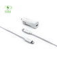Set autonabíječky FIXED s USB-C výstupem a USB-C/Lightning kabelu, podpora PD, 1 metr, MFI, 18W, bílý