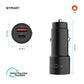 Ładowarka samochodowa FIXED z wyjściem USB-C i USB-A, obsługa PD 3.0, 63W, czarna