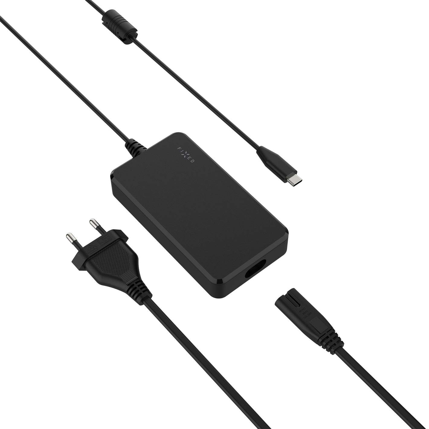 Fester GaN-Ladeadapter für Laptops mit USB-C, PD 3.0-Unterstützung, 100 W, schwarz