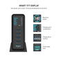 GaN-Dockingstation mit festem Display, 4x USB-C und USB, PD 3.2, 140 W, schwarz