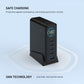 GaN-Dockingstation mit festem Display, 4x USB-C und USB, PD 3.2, 140 W, schwarz