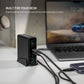 GaN-Dockingstation mit festem Display, 4x USB-C und USB, PD 3.2, 140 W, schwarz