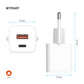 Ładowarka sieciowa FIXED Mini GaN z wyjściem USB-C i USB oraz obsługą PD, 30W, biała