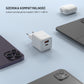 Ładowarka sieciowa FIXED Mini GaN z wyjściem USB-C i USB oraz obsługą PD, 45W, biała
