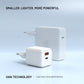 Síťová GaN nabíječka FIXED Mini s USB-C a USB výstupem a podporou PD, 45W, bílá