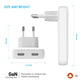 FIXED Slim 2xUSB-C Travel Charger, GaN, PD support, 45W, white