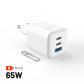 FIXED Mini 2x USB-C and USB GaN Charger 65W, white