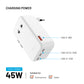 FIXED Voyager Slim 45W Reiseadapter für EU, Großbritannien und USA/Australien, mit 3x USB-C- und USB-Ausgang, GaN, PD 45W, weiß