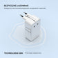 Adapter podróżny FIXED Voyager Slim 45W do UE, UK i USA/AUS, z 3xUSB-C i wyjściem USB, GaN, PD 45W, biały