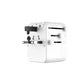 Cestovní adaptér FIXED Voyager 70W pro EU, UK a USA/AUS, s 3xUSB-C a 2xUSB výstupem, GaN, PD 70W, bílý