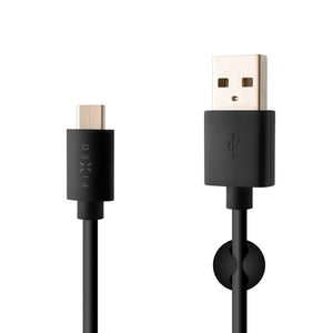 Dátový a nabíjací kábel FIXED s konektormi USB/USB-C, USB 2.0, 1 meter, čierny