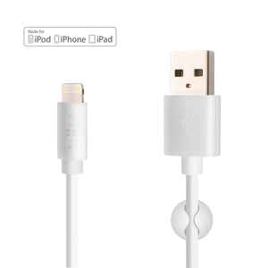 Datový a nabíjecí kabel FIXED s konektory USB/Lightning, 1 metr, MFI certifikace, bílý