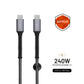 FIXED Armor Cable USB-C/USB-C, 2 m, 240W, gray