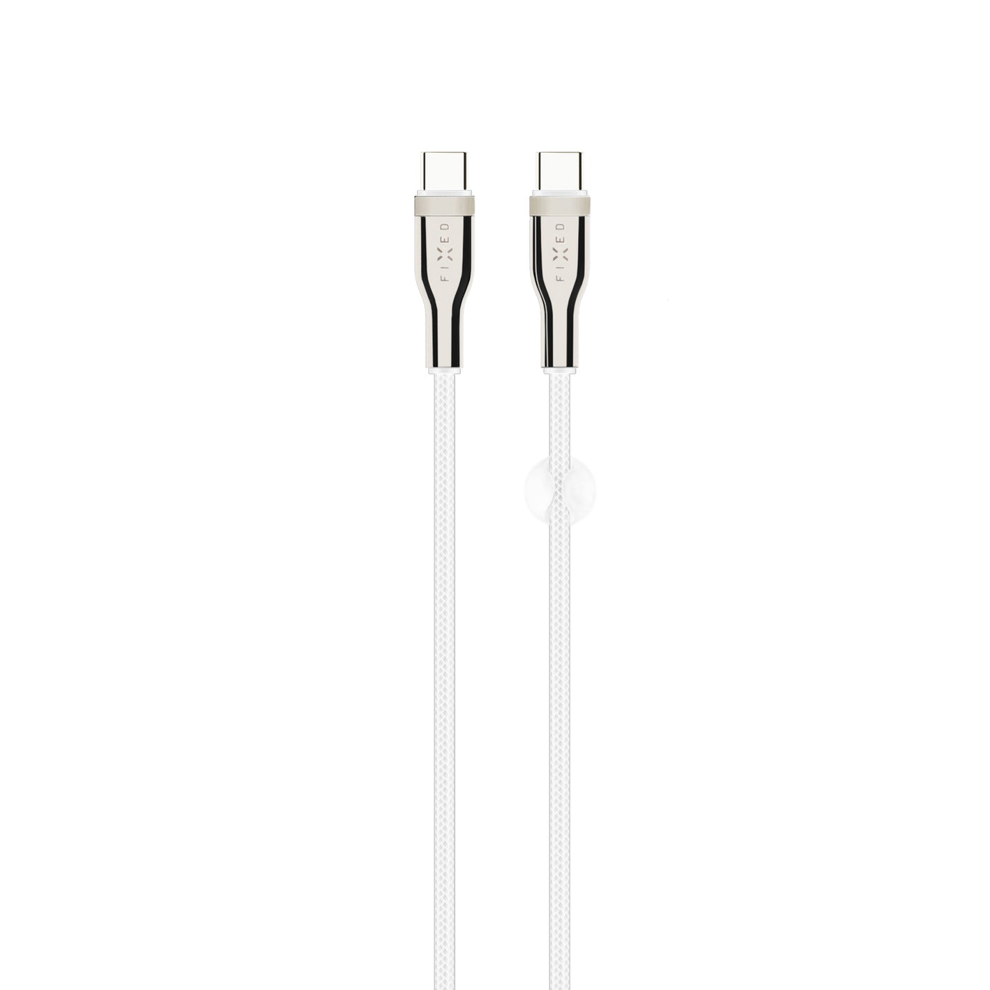 FIXED Braided Cable USB-C/USB-C, 0,5m, 100W, white