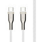 Krátky nabíjací a dátový opletený kábel FIXED s konektormi USB-C/USB-C a podporou PD, 0.5 m, USB 2.0, 100W, biely
