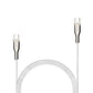 Krátky nabíjací a dátový opletený kábel FIXED s konektormi USB-C/USB-C a podporou PD, 0.5 m, USB 2.0, 100W, biely