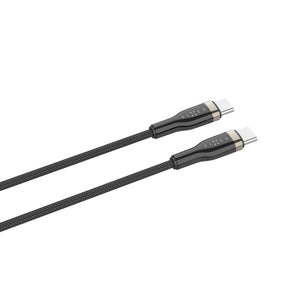 Dlouhý nabíjecí a datový opletený kabel FIXED s konektory USB-C/USB-C a podporou PD, 2m, USB 2.0, 100W, černý