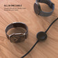 Opletený kábel FIXED Power Watch Cable s konektormi USB-C/USB-C a Apple/Samsung Watch nabíjačkou, 1.5m, PD 60W, sivý