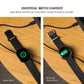 Opletený kábel FIXED Power Watch Cable s konektormi USB-C/USB-C a Apple/Samsung Watch nabíjačkou, 1.5m, PD 60W, sivý