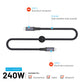 FIXED Braided Cable USB-C/USB-C, 1,2m, USB4 gen2 20Gbps, 4K 60Hz, 240W, gray