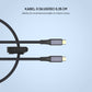 Krótki kabel w oplocie FIXED Media Cable ze złączami USB-C/USB-C, PD 3.1, 0,35 m, USB4 Gen3 40Gbps, 8K60Hz, 240W, czarny