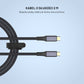 Kabel w oplocie FIXED Media Cable ze złączami USB-C/USB-C, PD 3.1, 2 m, USB4 Gen3 40Gbps, 8K60Hz, 240W, czarny