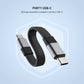 Kabel z klipsem FIXED Clip Cable USB-C/USB-C, z karabińczykiem, 3.2 Gen 2 10Gb/s, 4K60Hz, PD 240W, czarny