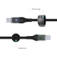 Nabíjací a dátový kábel FIXED s displejom s konektormi USB-C/USB-C a podporou PD, 1.2m, USB 2.0, 100W, čierny