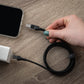 FIXED Cable USB-C/USB-C with display, PD support, 2m, USB 2.0, 100W, black