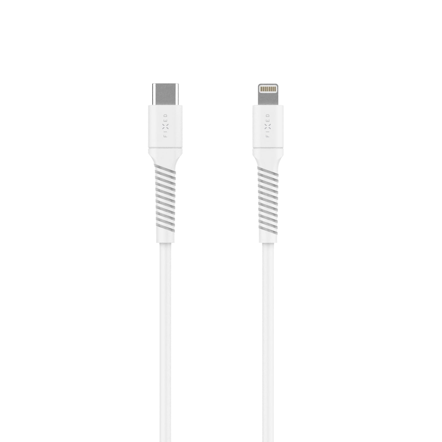 FIXED Liquid Silicone Cable USB-C/Lightning, 1.2m, USB 2.0, PD 60W, white