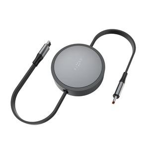 FIXED Retractable Cable USB-C/USB-C, 1m, PD 100W, gray
