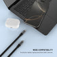 Navíjací kábel FIXED Retractable Cable s konektormi USB-C/USB-C, 1m, PD 100W, 480Mbps, sivý